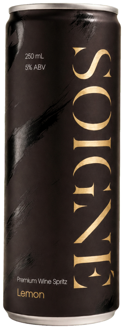 Soigné Lemon premium wine spritz can, champagne gold